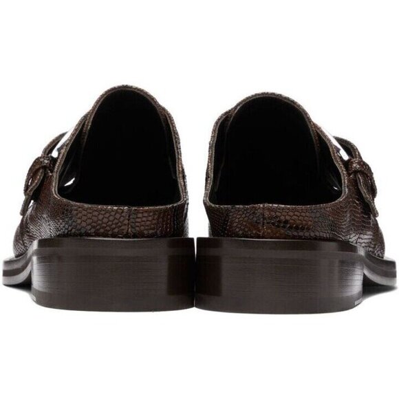 Martine Rose Python Chisel Toe Mules 40 M7 W10 Brown New - Picture 12 of 13